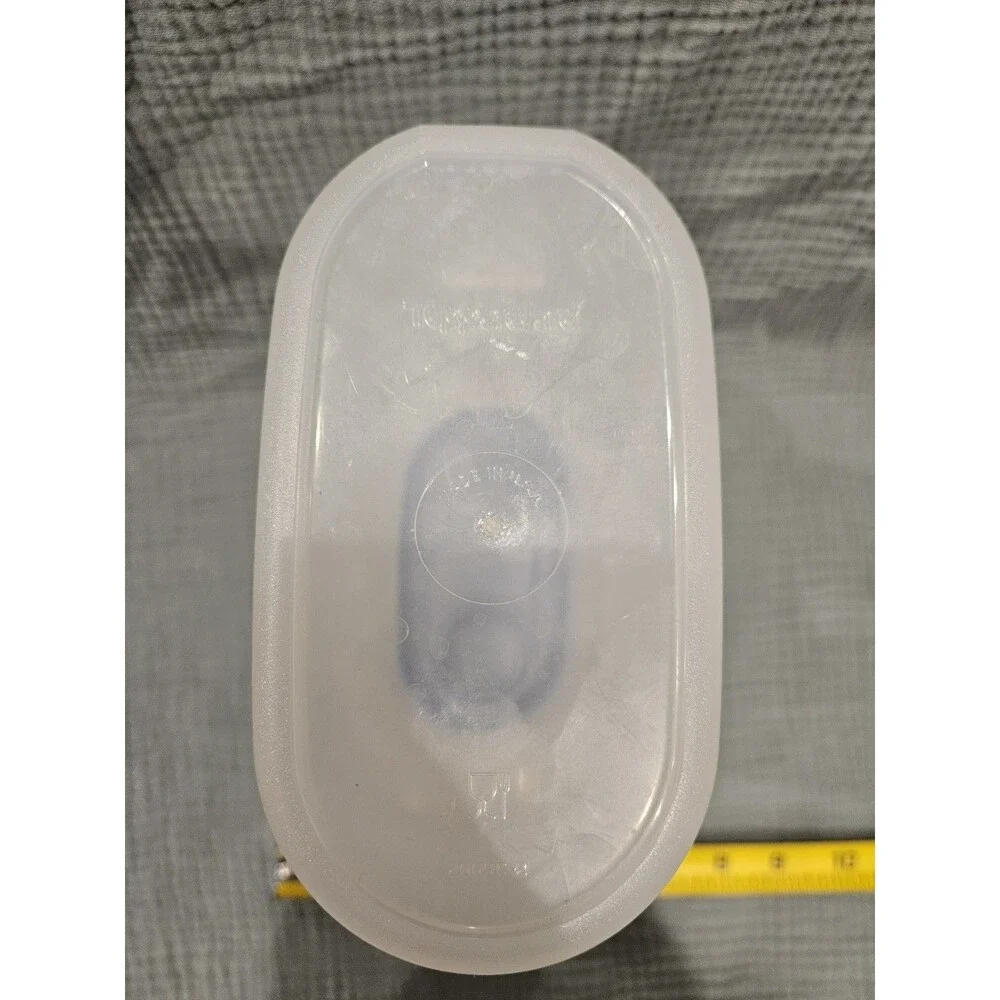 Vintage Tupperware Sheer Pitcher w Blue Lid #2009-C2 #2010-D2. 2 Quart Collect